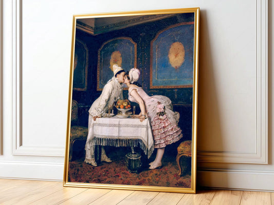 Auguste Toulmouche The Kiss Art Print – Romantic – fine art print wall decor