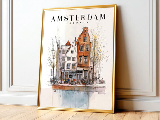 Amsterdam Jordaan Neighborhood Art Print – Dutch – fine art print wall decor