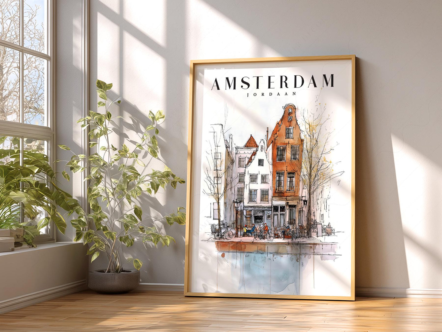 Amsterdam Jordaan Neighborhood Art Print – Dutch – exhibition poster wall art