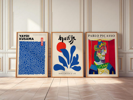 Picasso Kusama Matisse Gallery Wall Set – Modern Art – fine art print wall decor