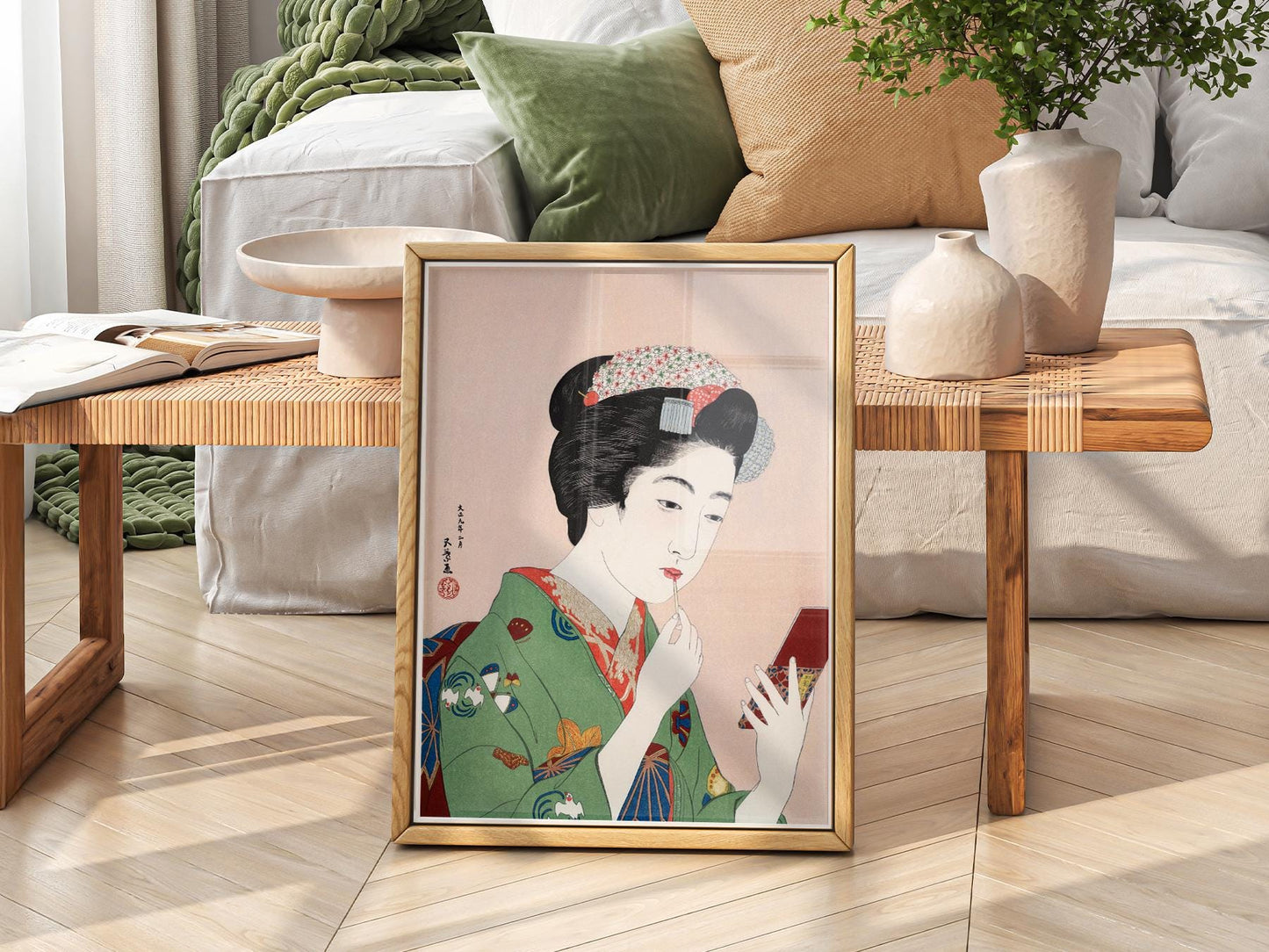 Goyo Hashiguchi Woman Applying Lipstick Print – exhibition poster wall art