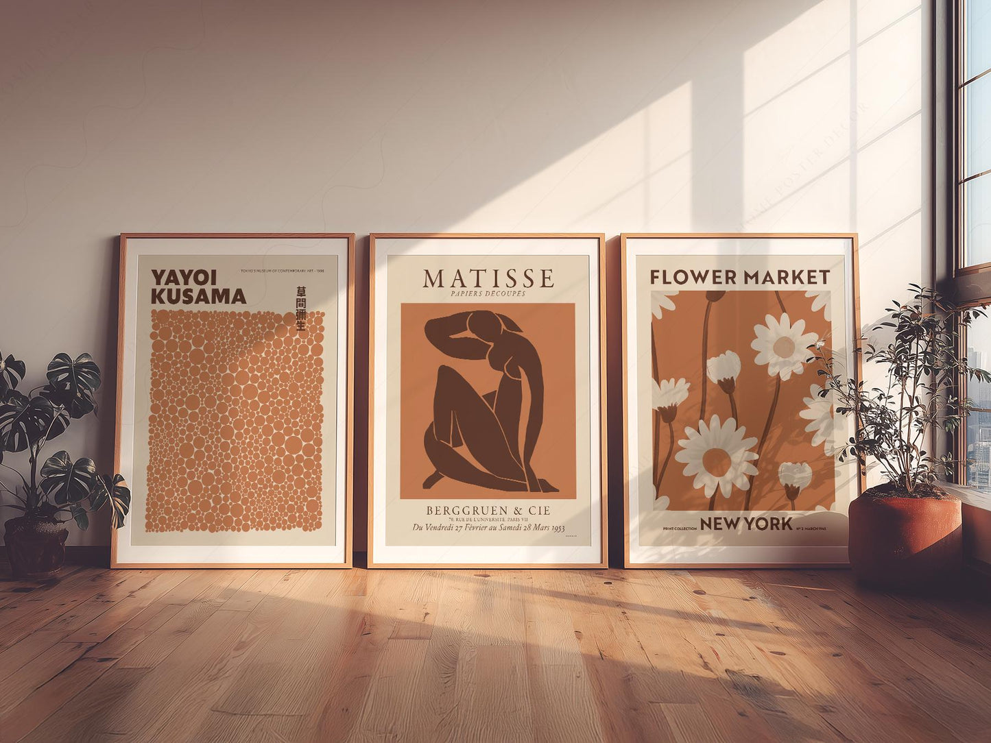 Matisse Kusama Flower Market Print Set – Neutral – exhibition poster wall art