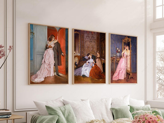 Auguste Toulmouche Victorian Art Print Set – Romantic – fine art print wall decor