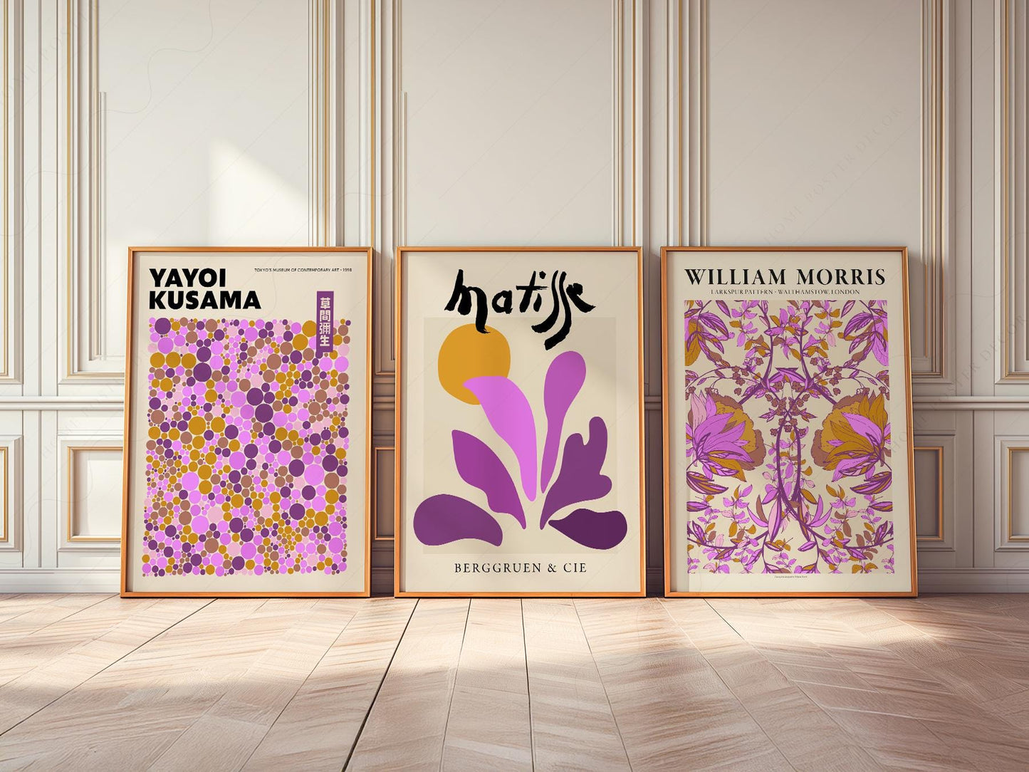 Matisse Morris Kusama Set of 3 Prints – Purple Gallery – exhibition poster wall art