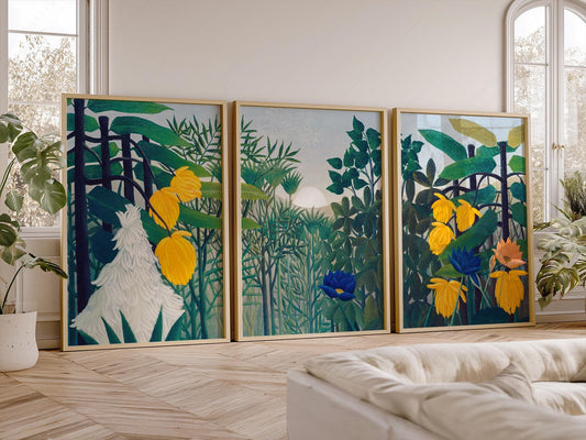 Henri Rousseau The Repast of the Lion Print Set – fine art print wall decor