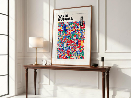 Yayoi Kusama Polka Dot Art Print – Colorful Japanese – fine art print wall decor