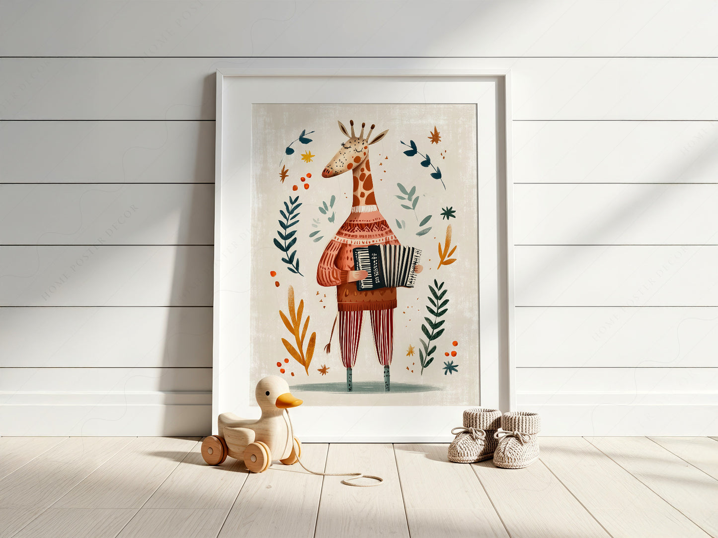 Musical giraffe art, Nursery wall decor