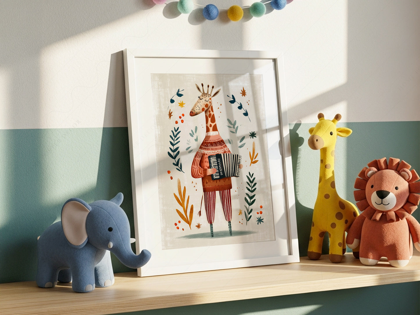 Musical giraffe art, Nursery wall decor
