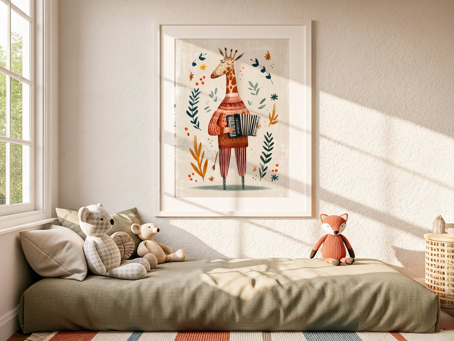Musical giraffe art, Nursery wall decor