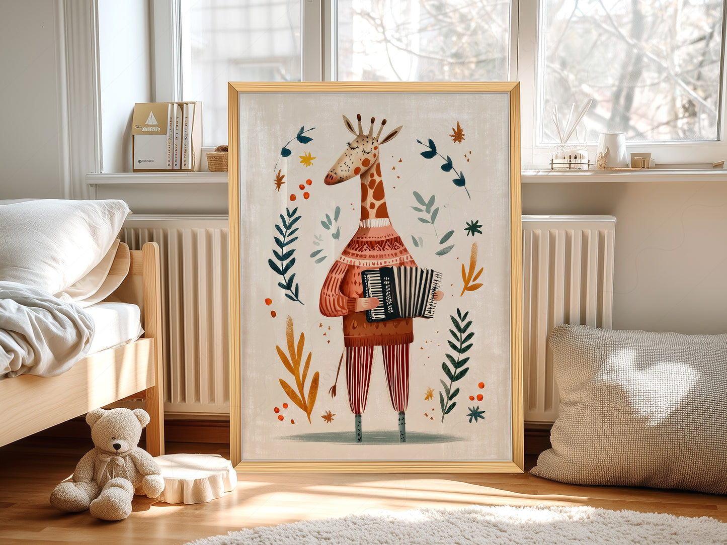 Musical giraffe art, Nursery wall decor