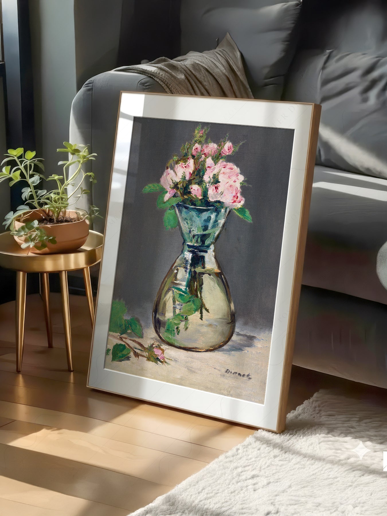 Édouard Manet Moss Roses in a Vase Art Print – Impressionist Wall Decor
