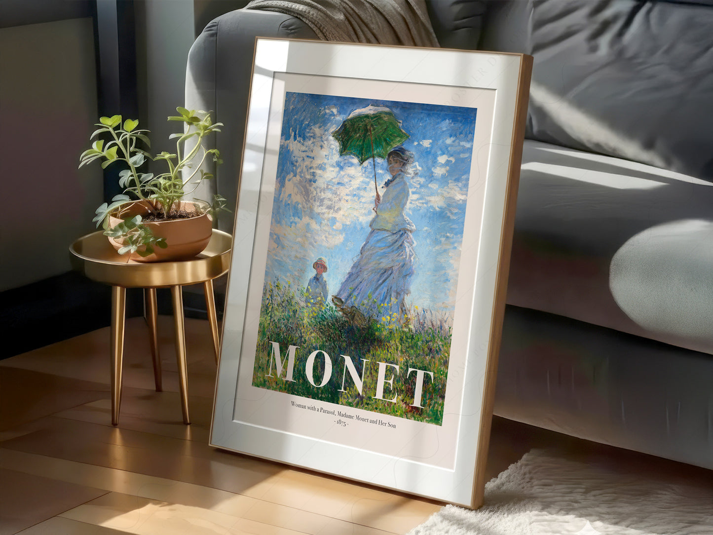 Claude Monet Woman with a Parasol print on 100% Cotton Matte Paper – texture detail