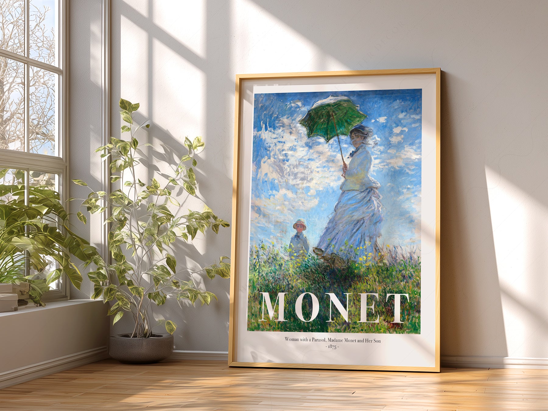 Close-up of Claude Monet Woman with a Parasol archival print on Premium Matte Paper