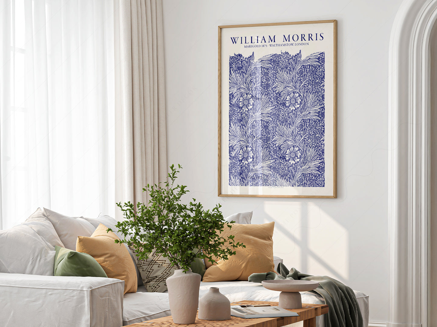 William Morris Marigold print on 100% Cotton Matte Paper – texture detail
