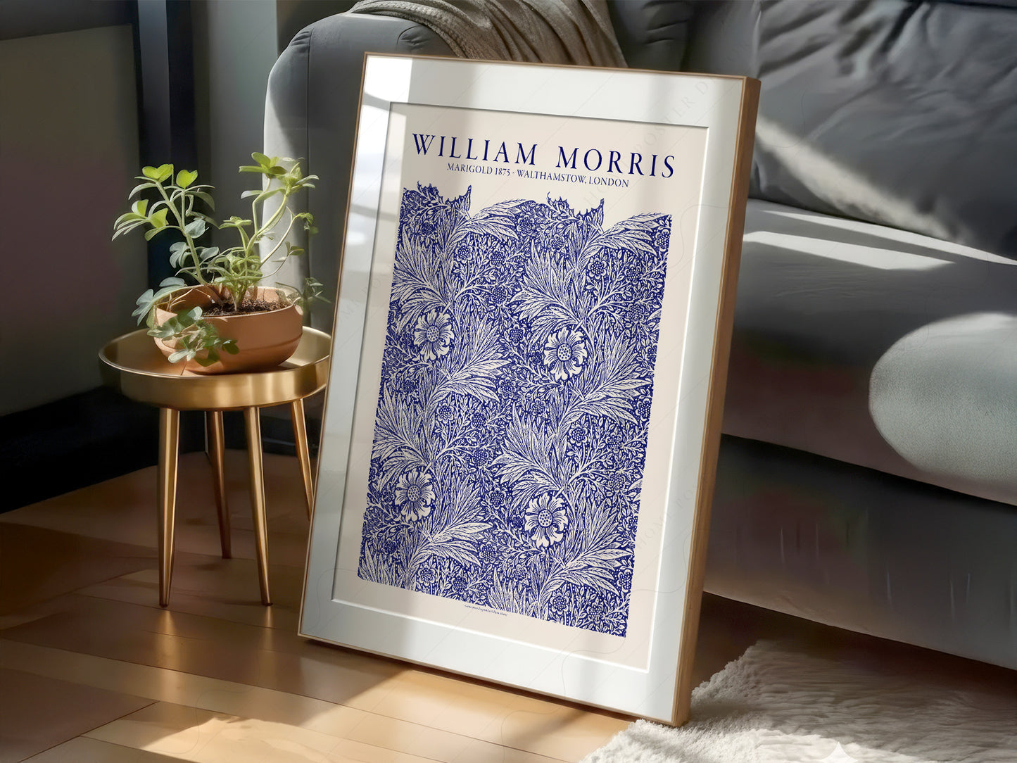 Close-up of William Morris Marigold archival print on Premium Matte Paper