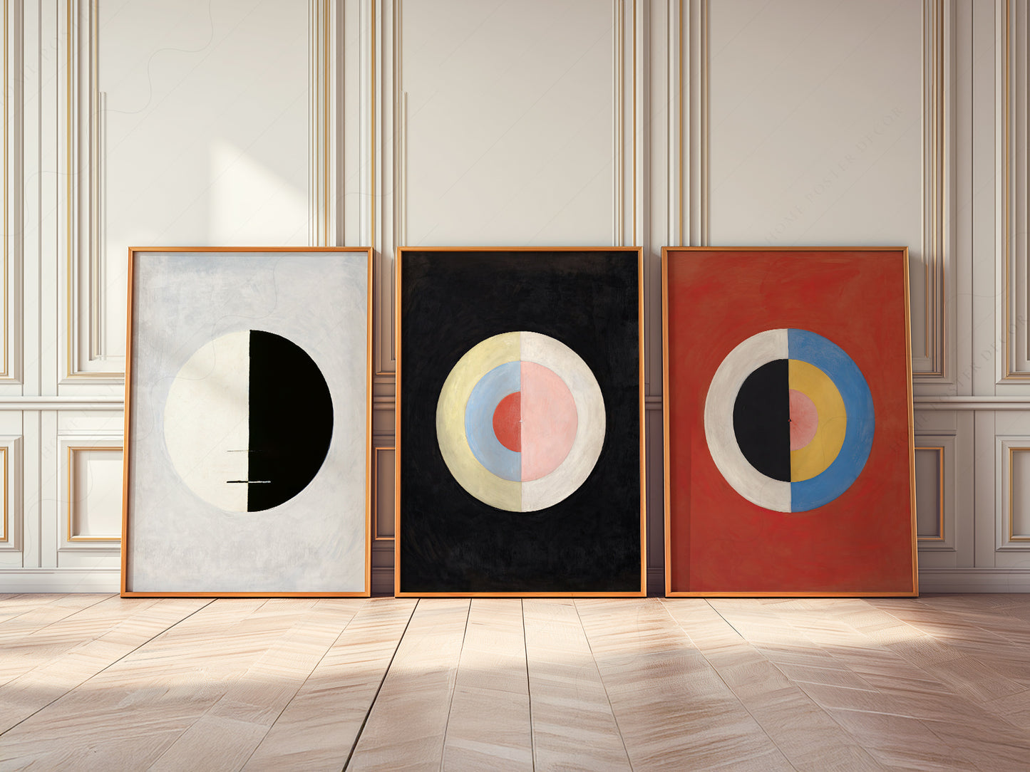 Set of 3 Posters Hilma af Klint: Buddhas Standpoint, Earthly Life, The Swan No. 17