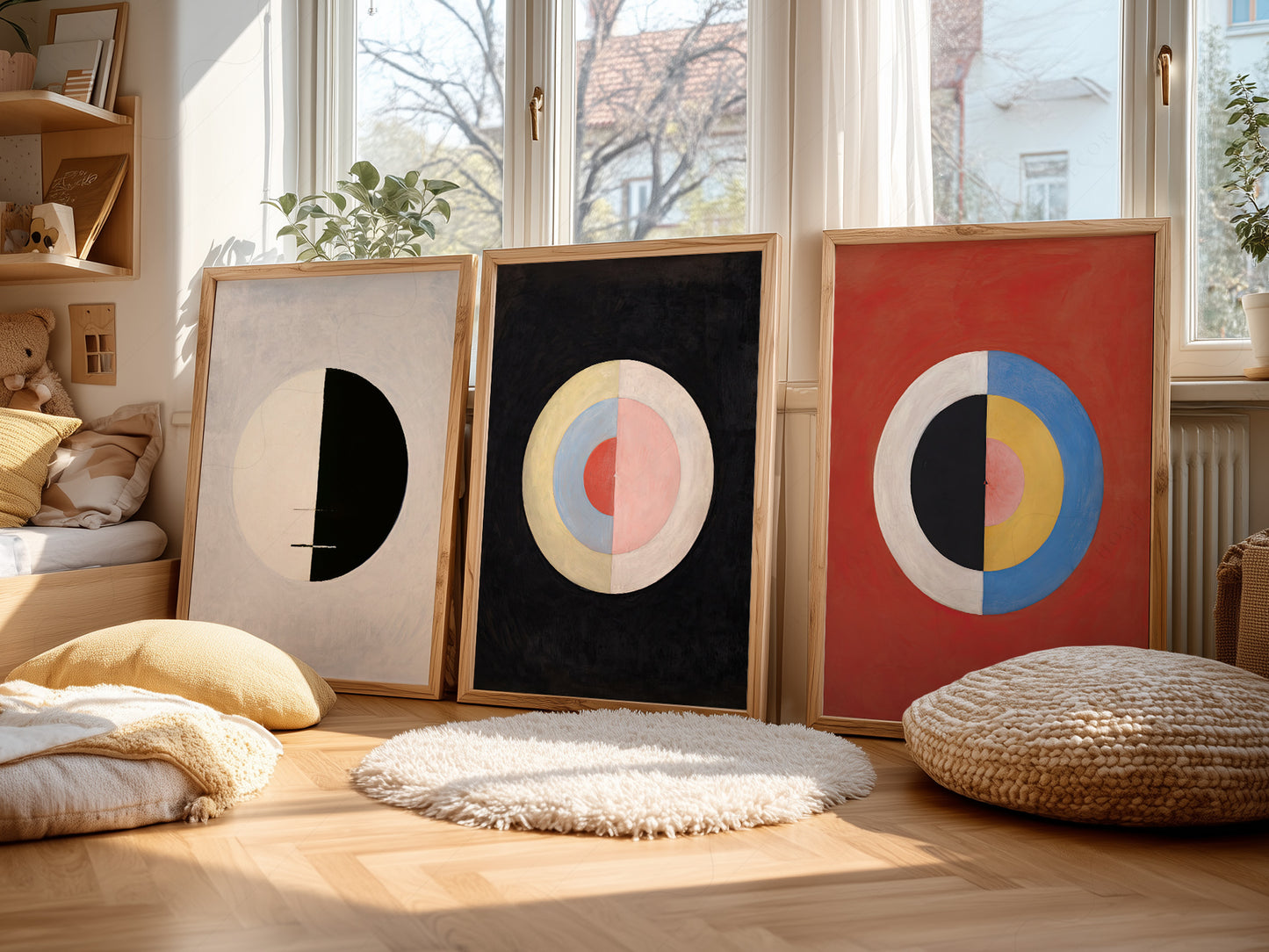 Set of 3 Posters Hilma af Klint: Buddhas Standpoint, Earthly Life, The Swan No. 17