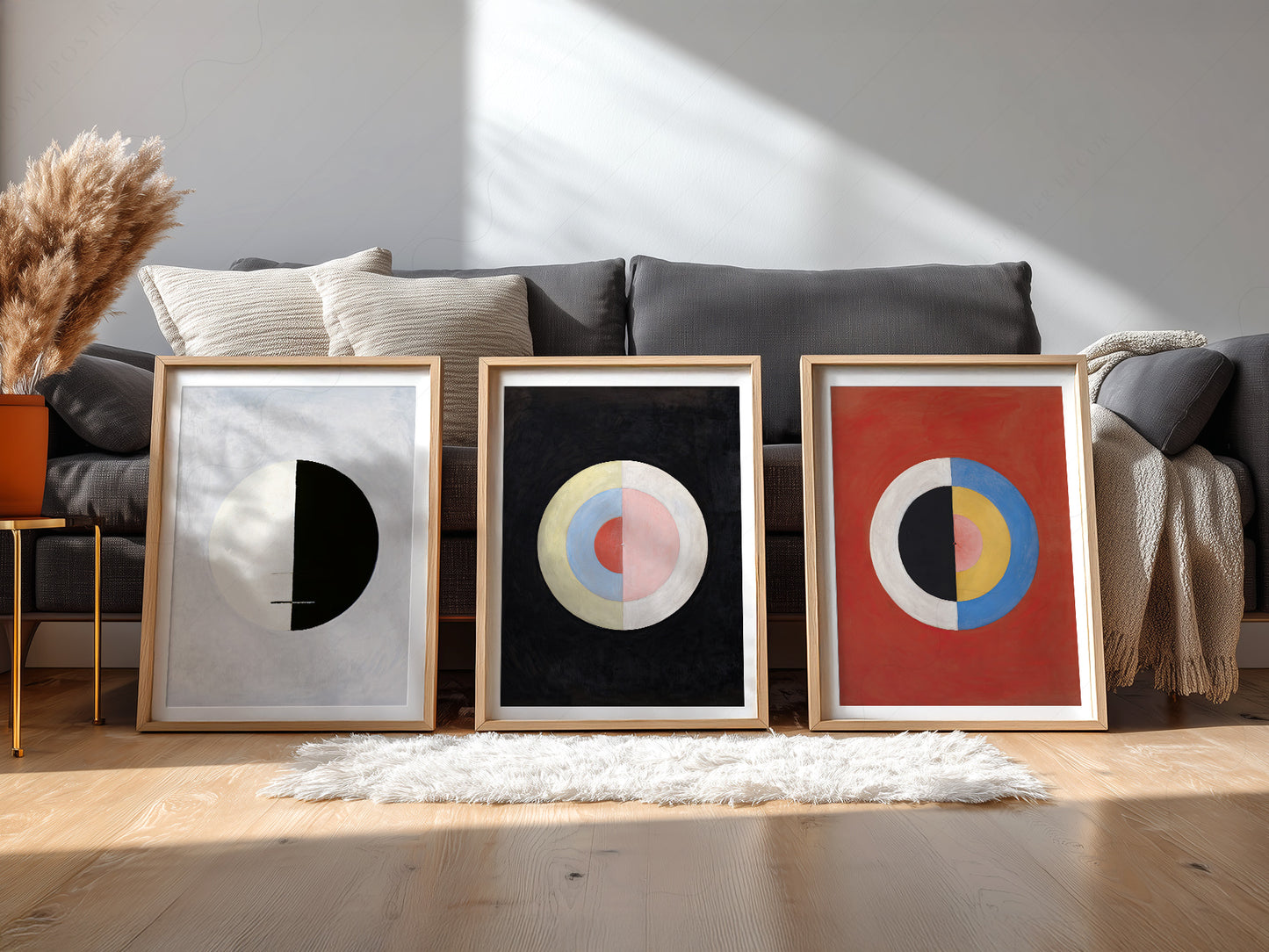 Set of 3 Posters Hilma af Klint: Buddhas Standpoint, Earthly Life, The Swan No. 17