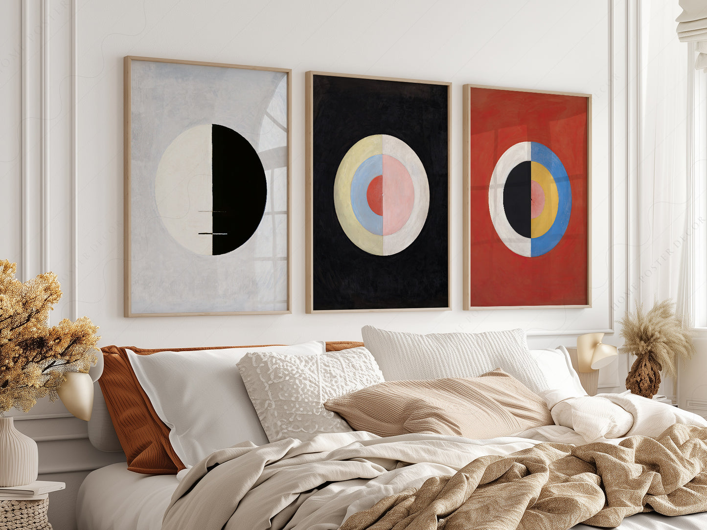 Set of 3 Posters Hilma af Klint: Buddhas Standpoint, Earthly Life, The Swan No. 17