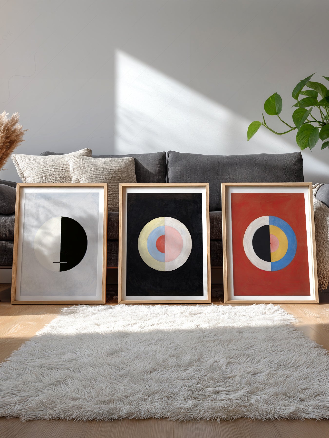 Gallery wall featuring Hilma af Klint Set of 3 Prints fine art print