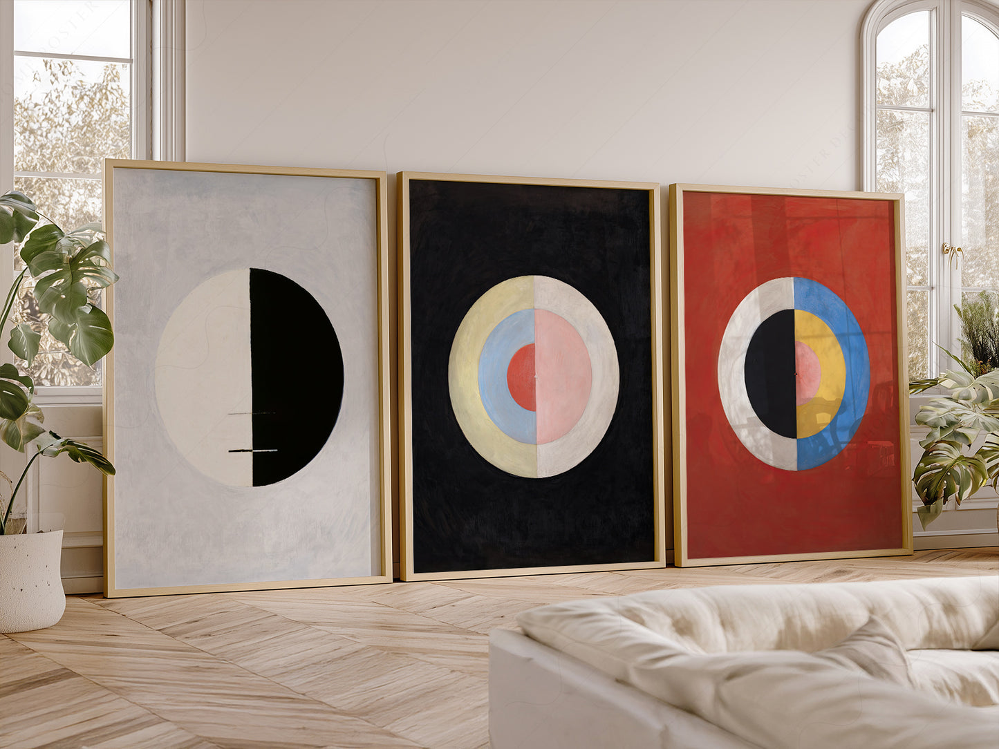 Set of 3 Posters Hilma af Klint: Buddhas Standpoint, Earthly Life, The Swan No. 17