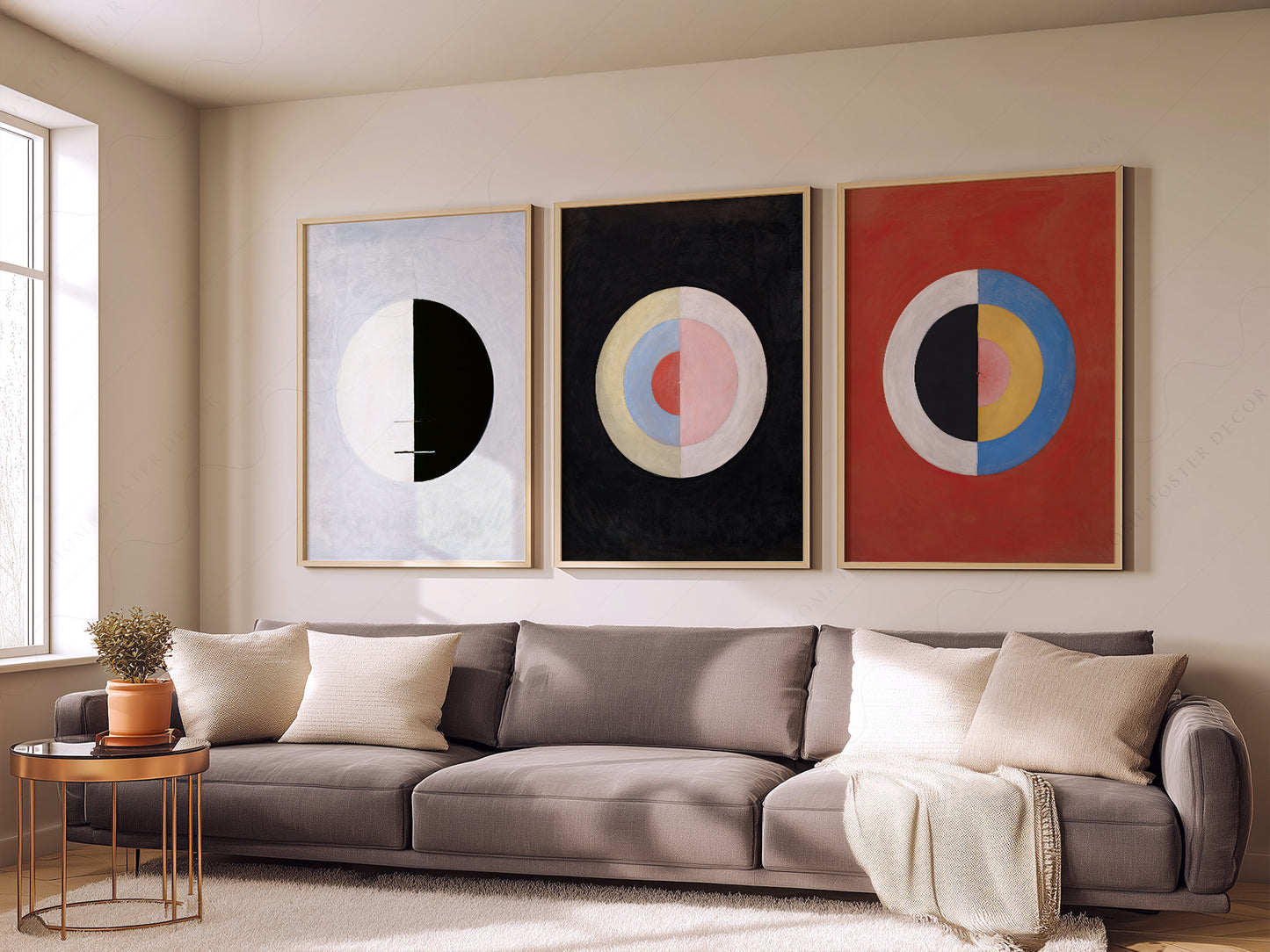 Set of 3 Posters Hilma af Klint: Buddhas Standpoint, Earthly Life, The Swan No. 17
