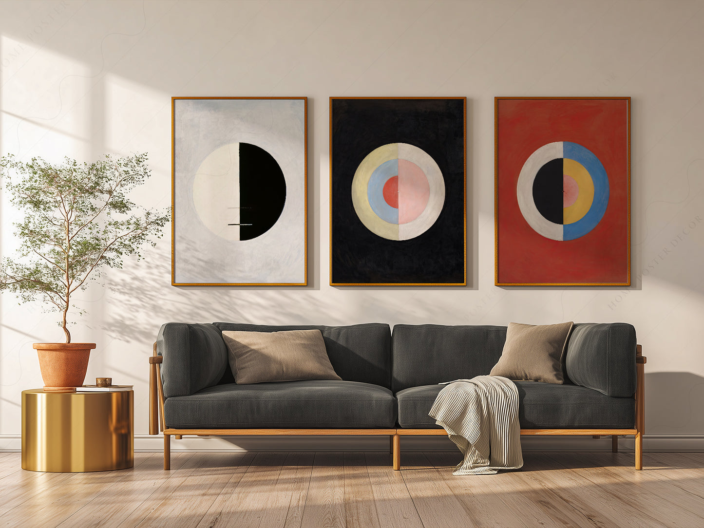 Set of 3 Posters Hilma af Klint: Buddhas Standpoint, Earthly Life, The Swan No. 17