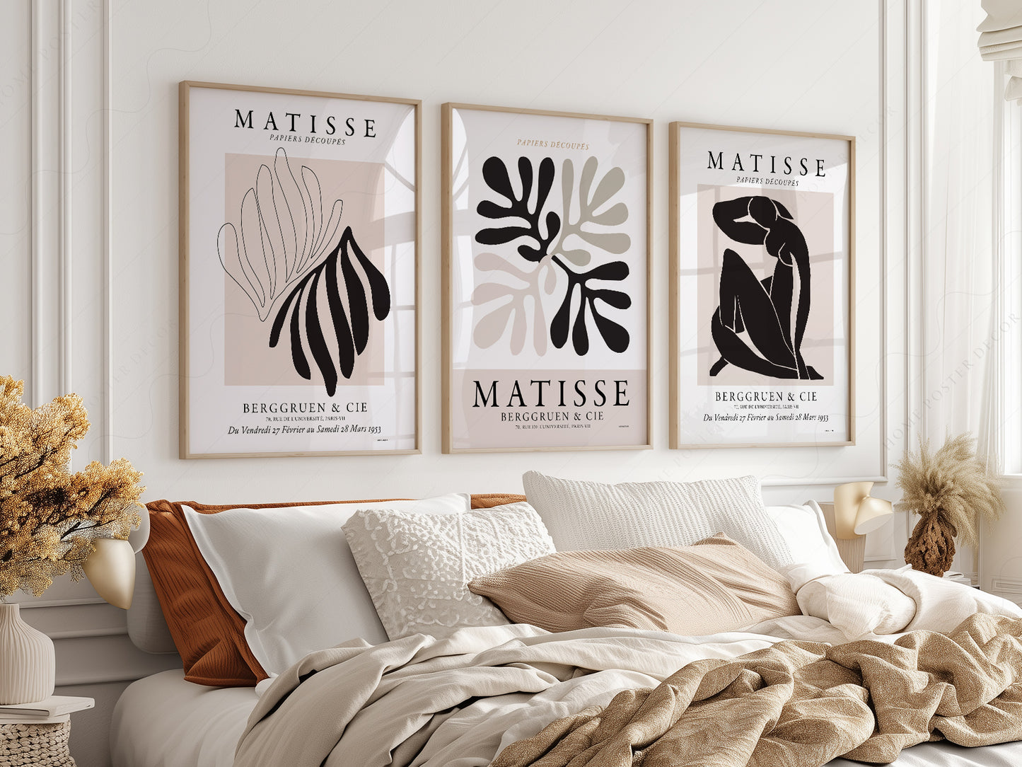 Henri Matisse wall art in a cozy home study or reading room