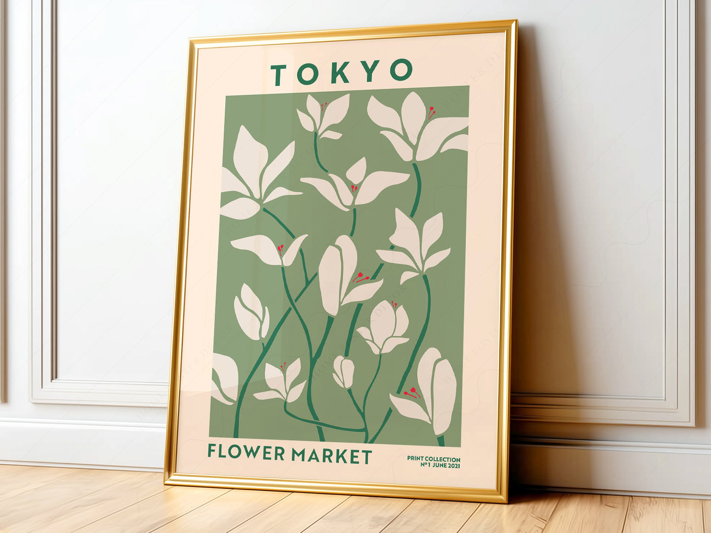Flower Market Tokyo, Famous City Poster, Travel Gift Idea, Floral Wall Art