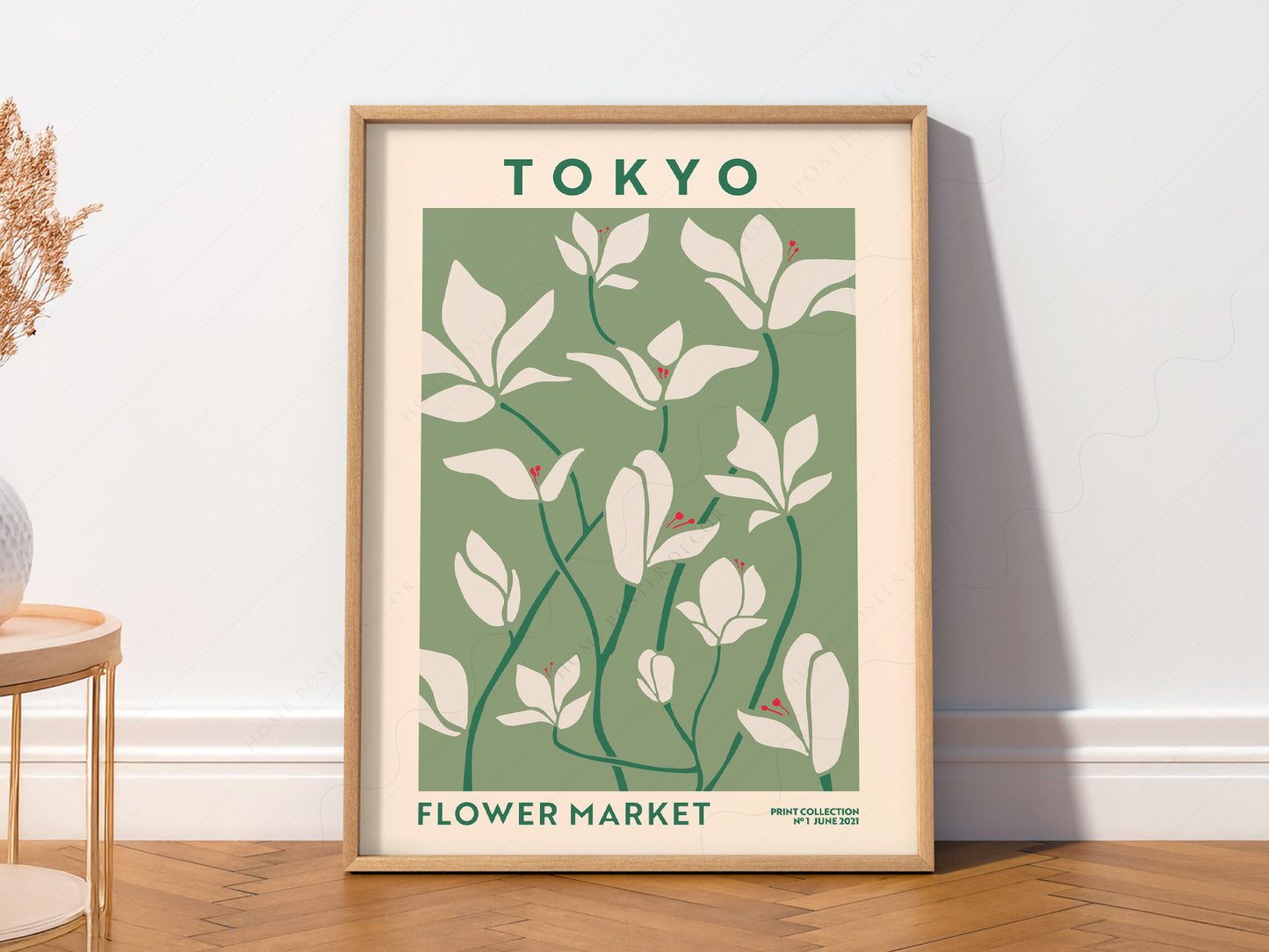 Flower Market Tokyo, Famous City Poster, Travel Gift Idea, Floral Wall Art