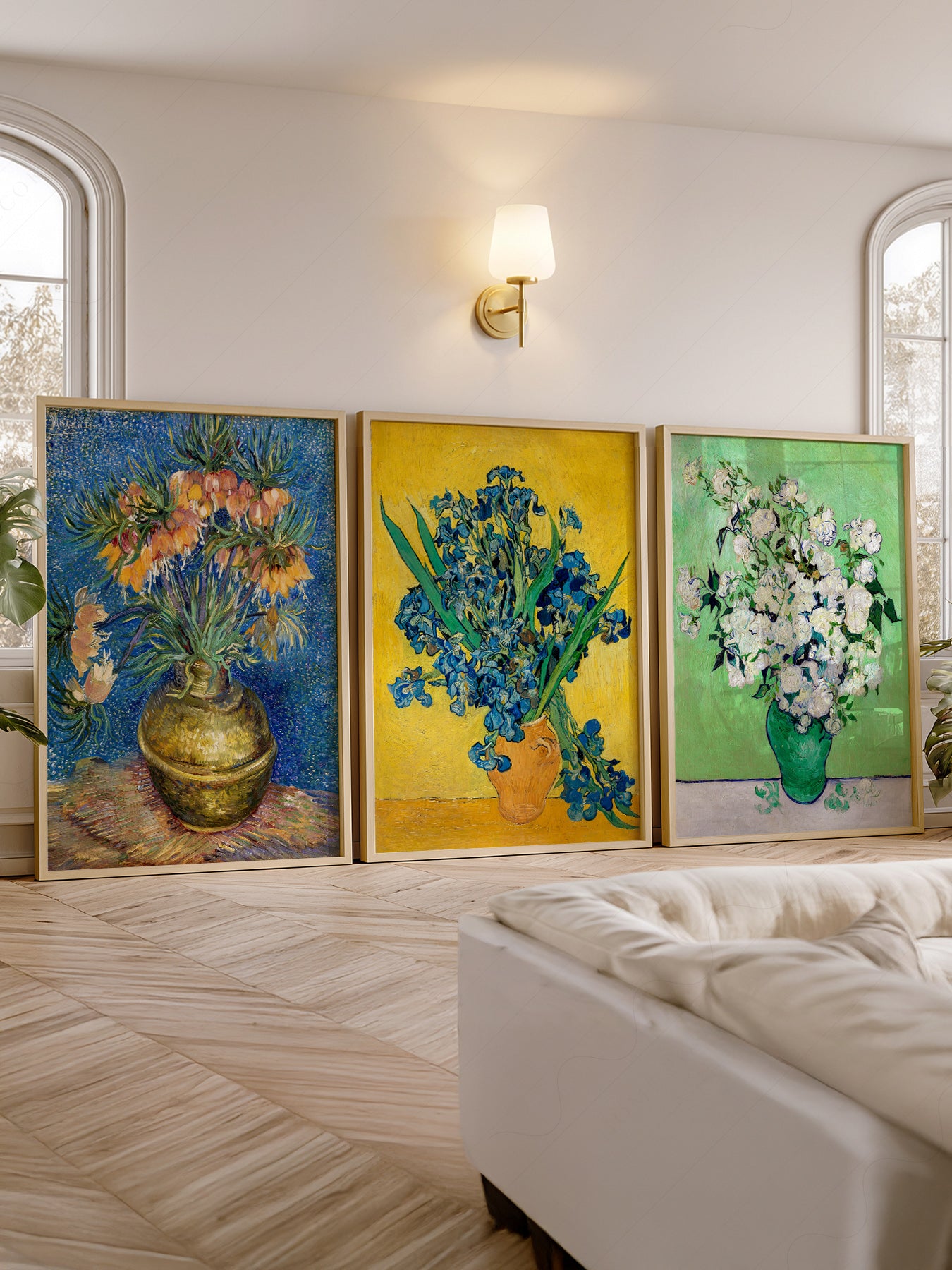Vincent Van Gogh wall art in a cozy home study or reading room