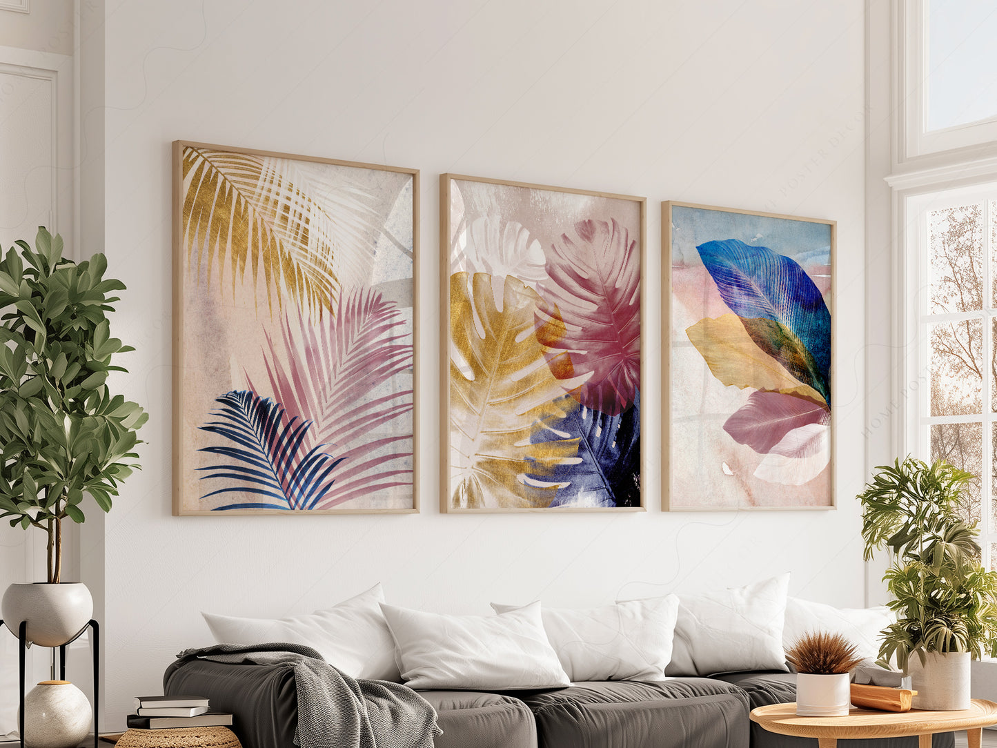 Set of 3 Wall Art, Botanical Prints, Elegant Wall Decor