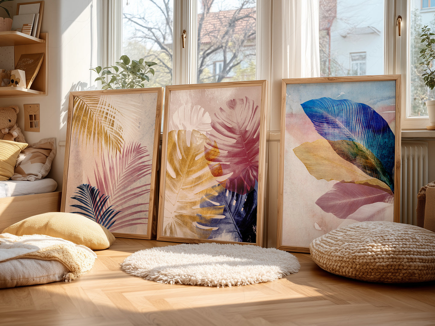 Set of 3 Wall Art, Botanical Prints, Elegant Wall Decor