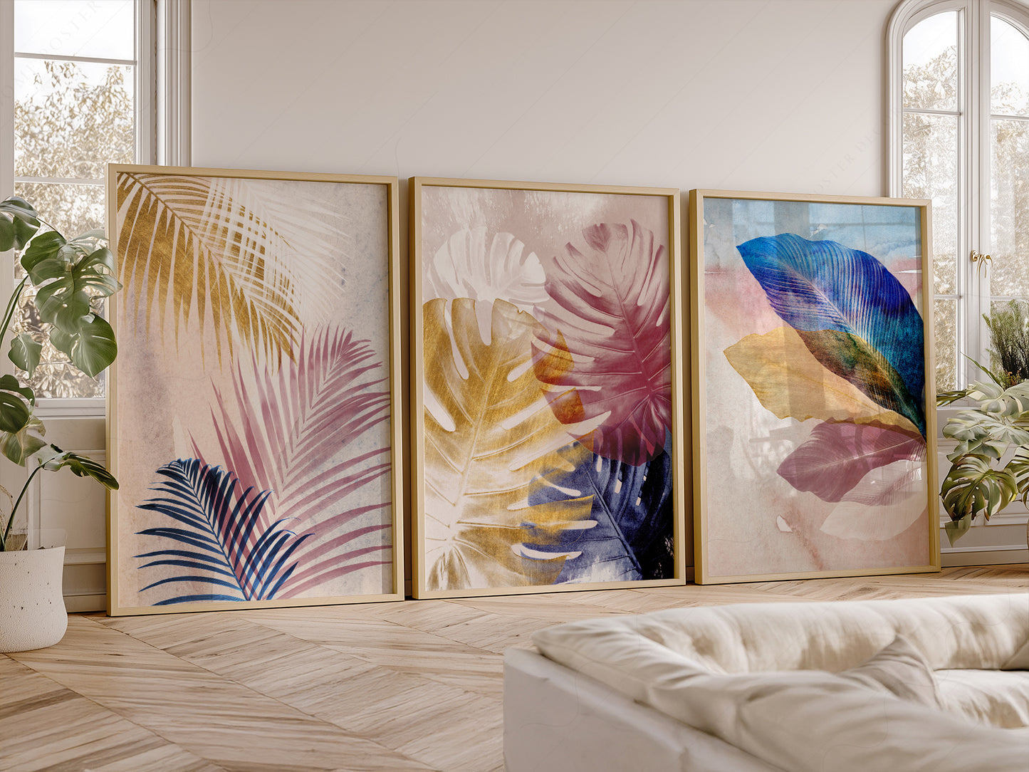 Set of 3 Wall Art, Botanical Prints, Elegant Wall Decor