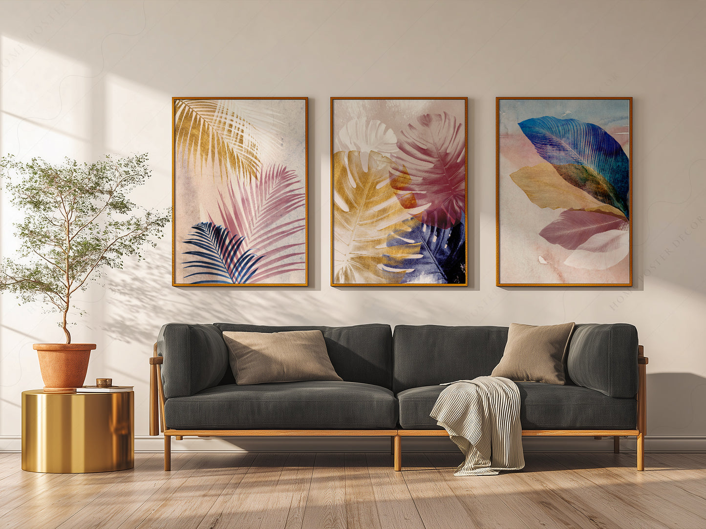 Set of 3 Wall Art, Botanical Prints, Elegant Wall Decor