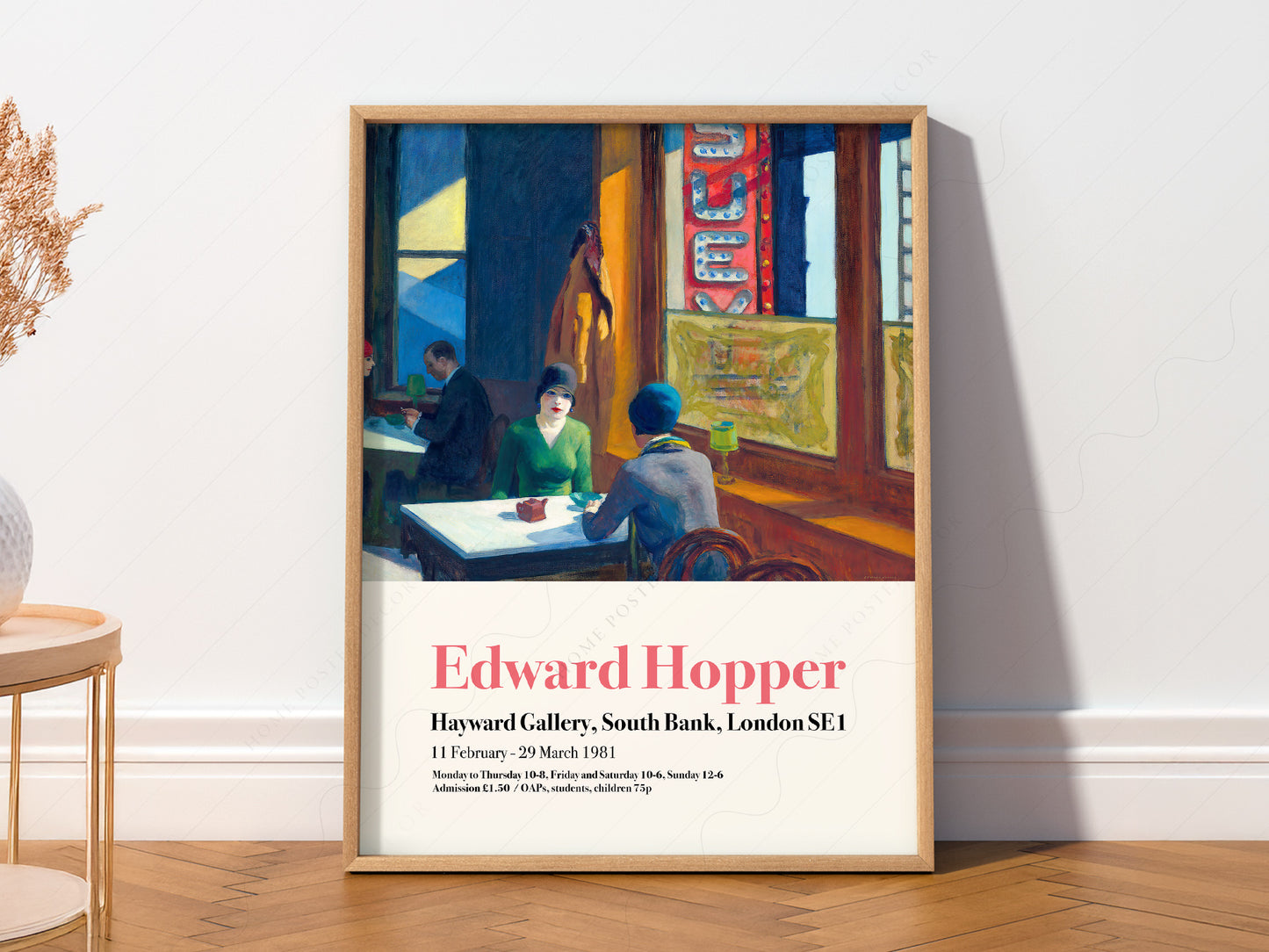 Close-up of Edward Hopper Chop Suey Exhibition archival print on Premium Matte Paper