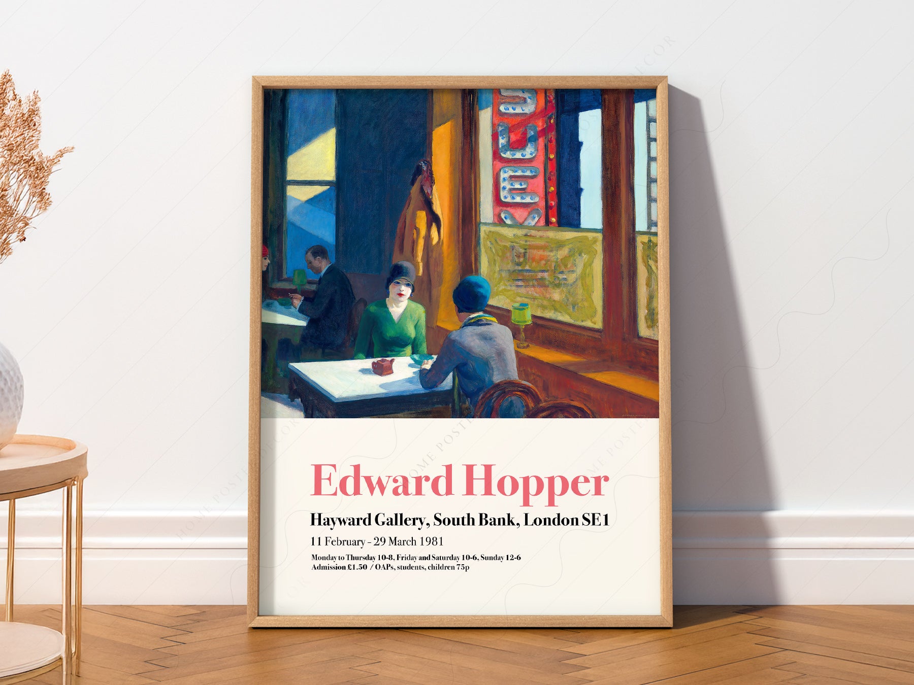 Close-up of Edward Hopper Chop Suey Exhibition archival print on Premium Matte Paper