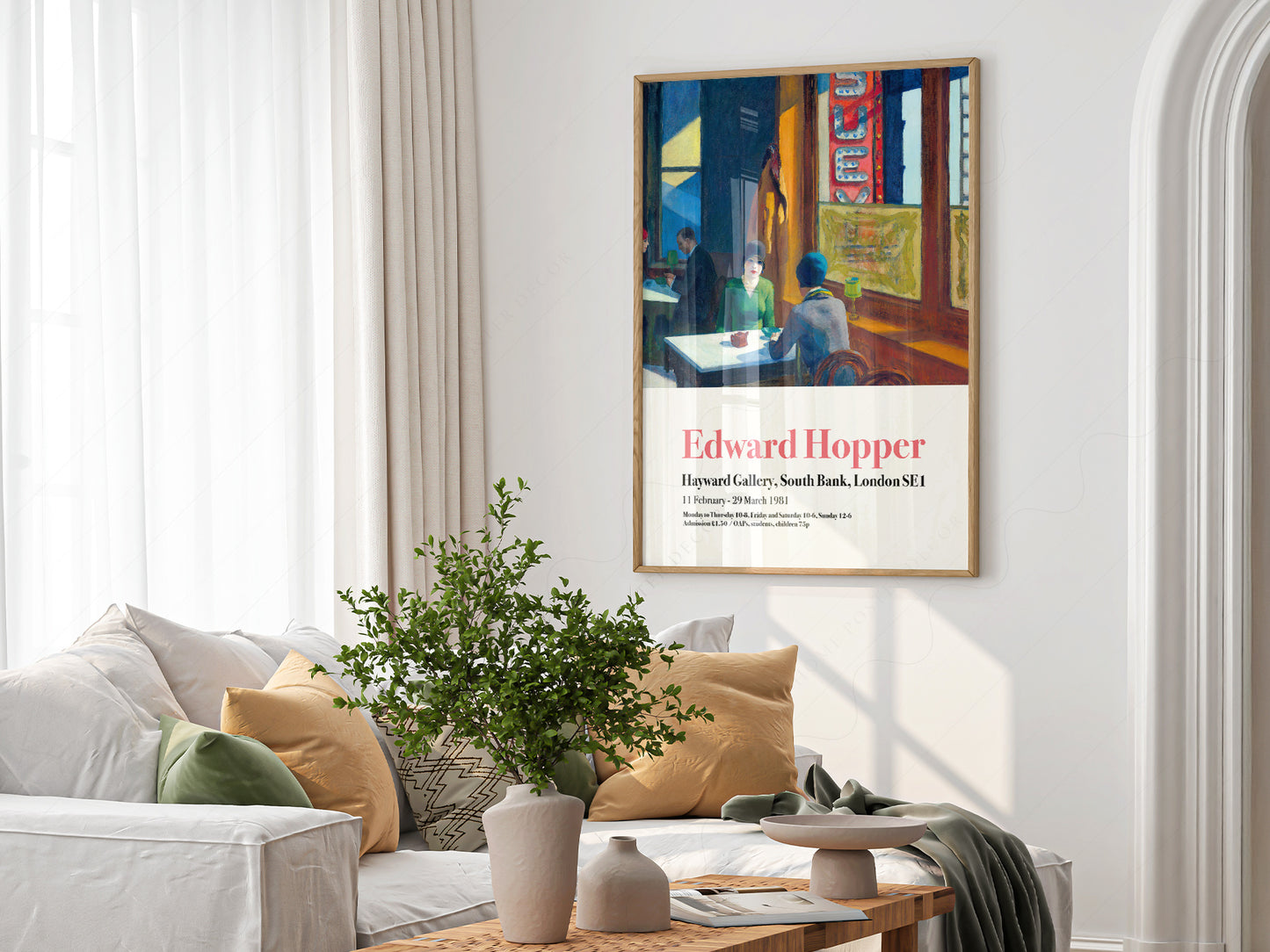 Edward Hopper Chop Suey Exhibition in a light-filled Japandi-inspired living space