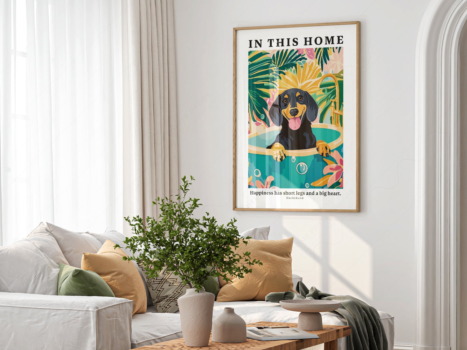 Multiple size options for Dachshund Wall wall art print display