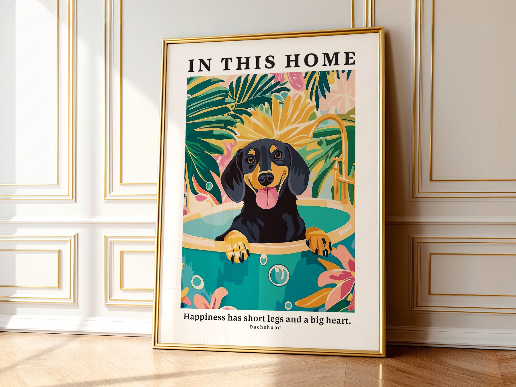 Dachshund Wall print on 100% Cotton Matte Paper – texture detail