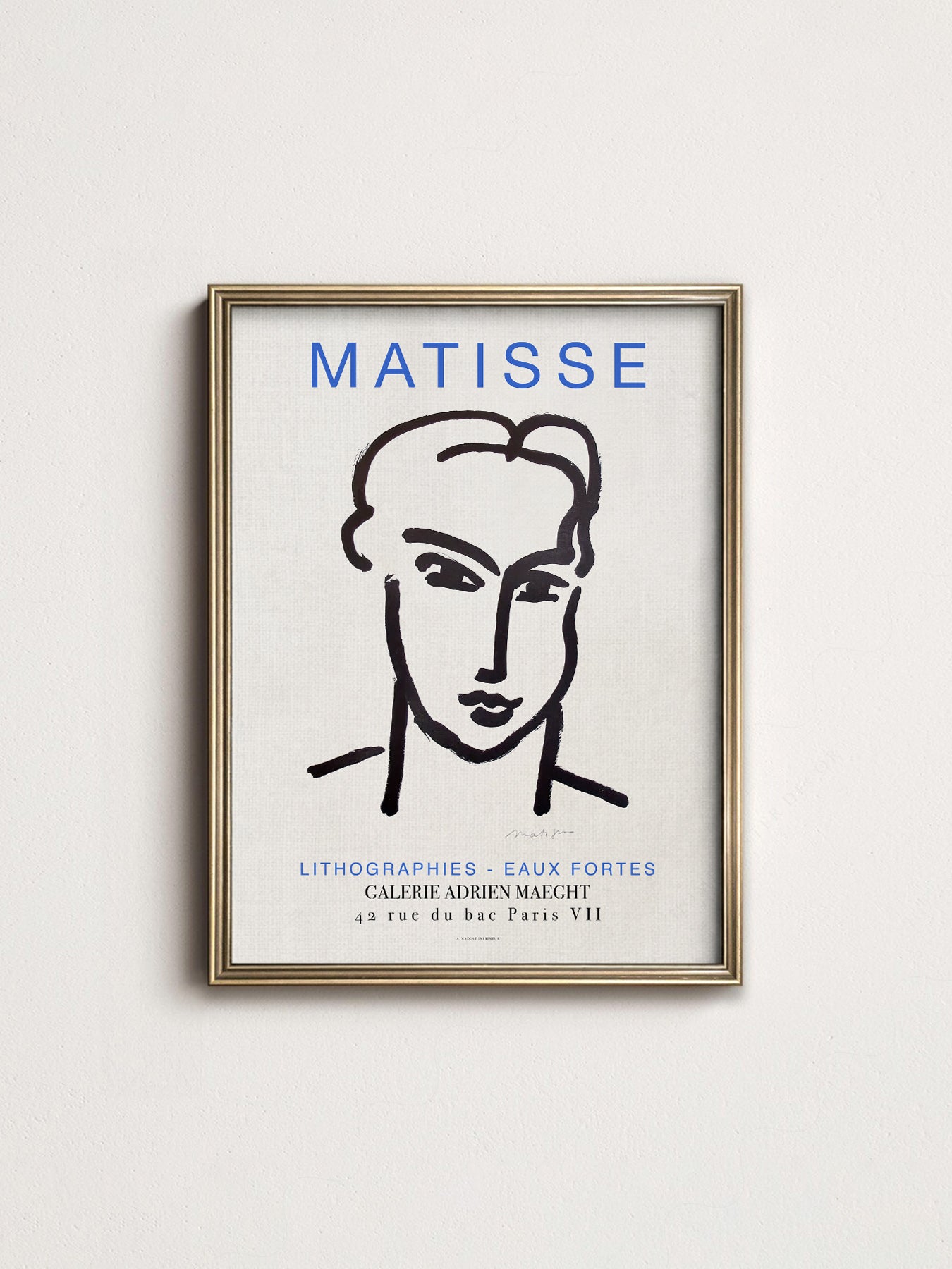 Henri Matisse Lithographies Exhibition Poster – Minimalist Line Art Print