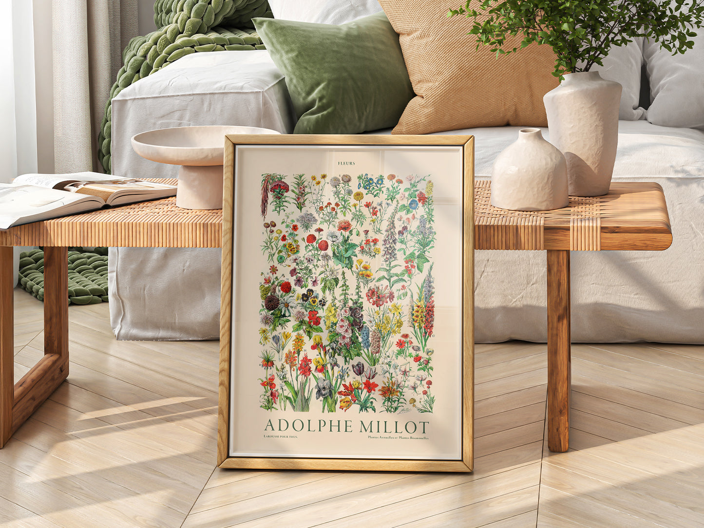Adolphe Millot Poster, Vintage Floral Illustration Prints