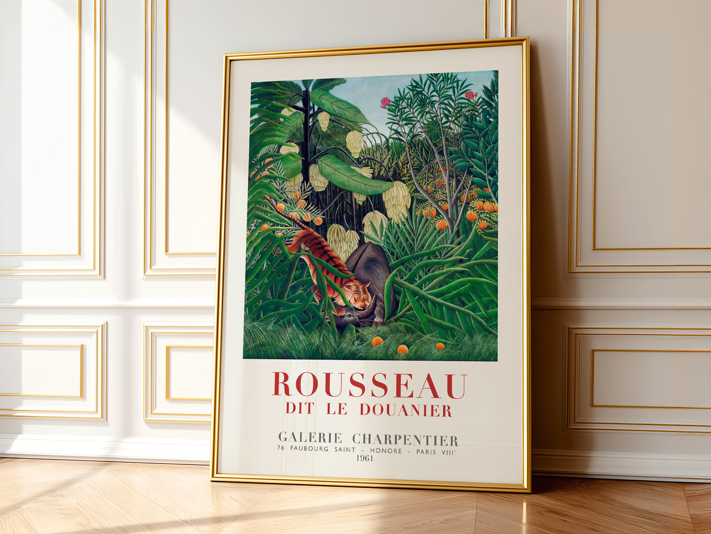 Henri Rousseau Tiger in a Tropical Storm print on 100% Cotton Matte Paper – texture detail