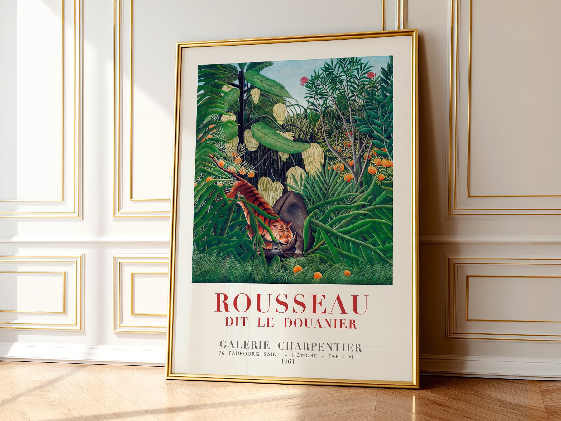 Henri Rousseau Tiger in a Tropical Storm print on 100% Cotton Matte Paper – texture detail