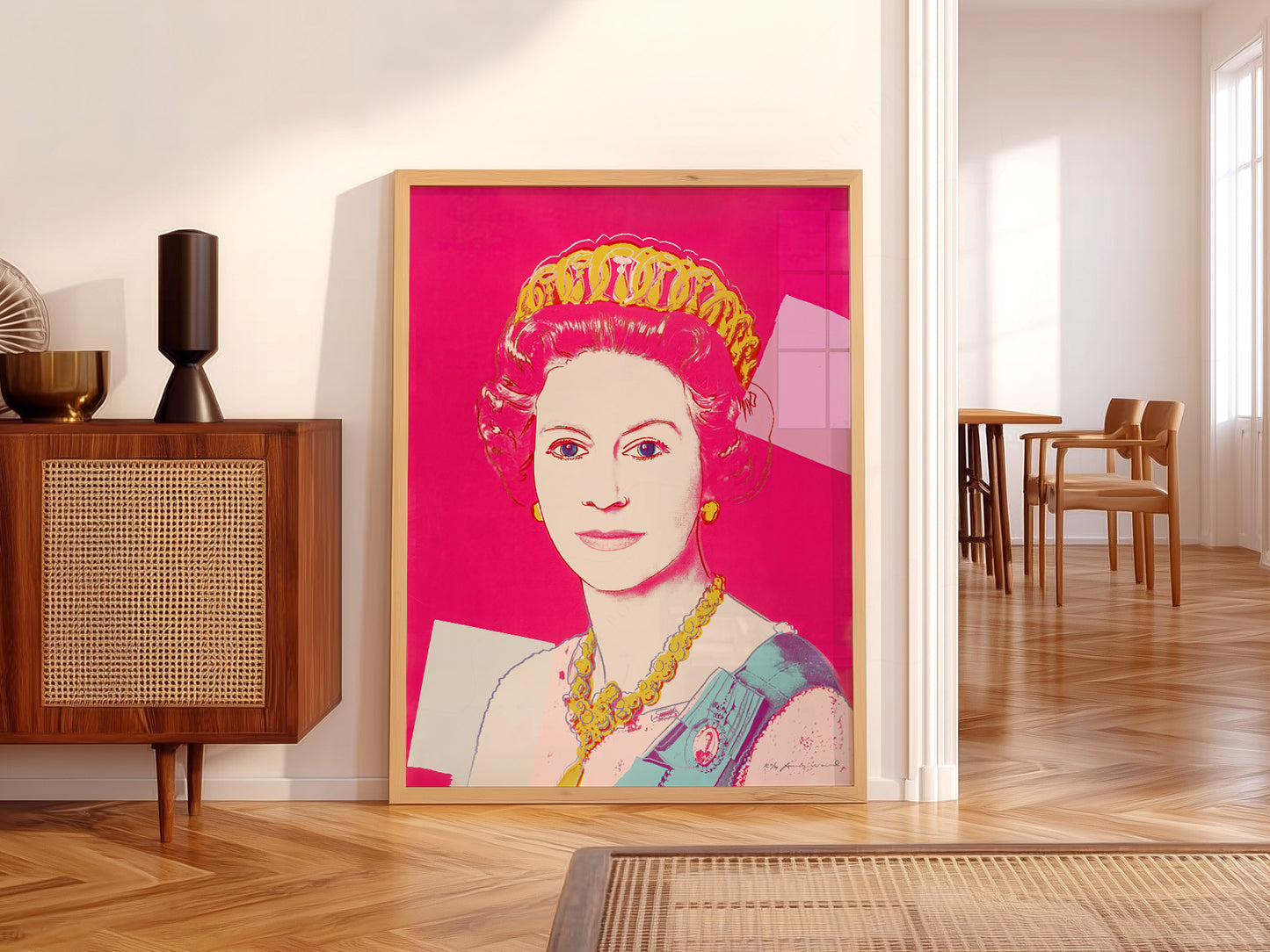 Andy Warhol Queen Elizabeth II Pop as a statement piece in an eclectic gallery wall