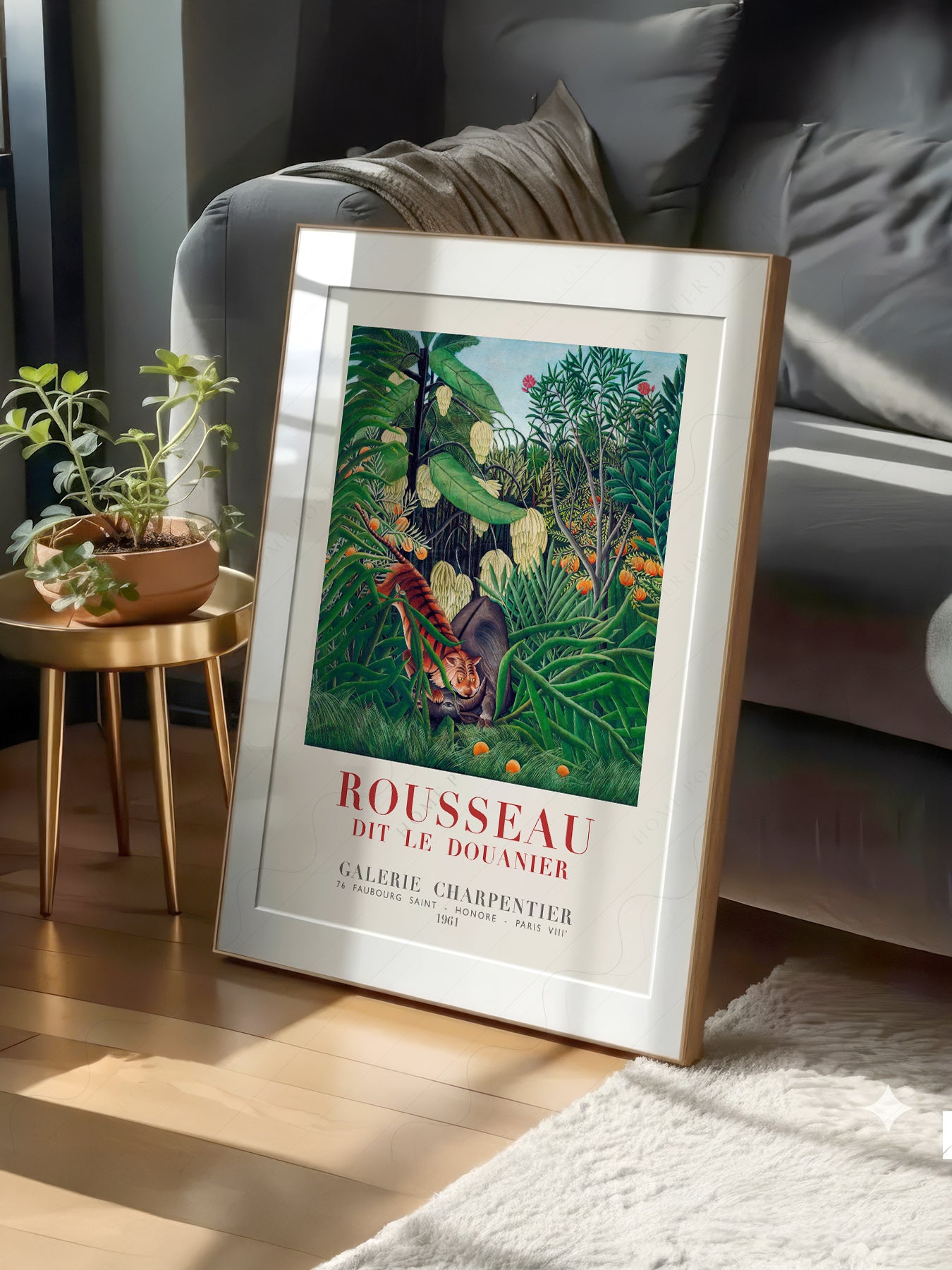 Henri Rousseau Tiger in a Tropical Storm print on 100% Cotton Matte Paper – texture detail