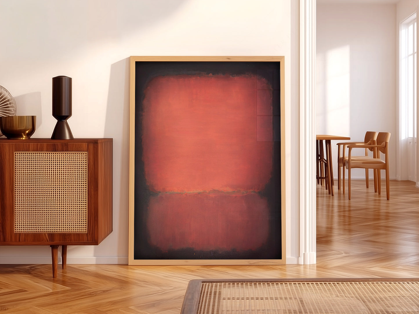 Gallery wall featuring Mark Rothko Untitled Red and Black fine art print