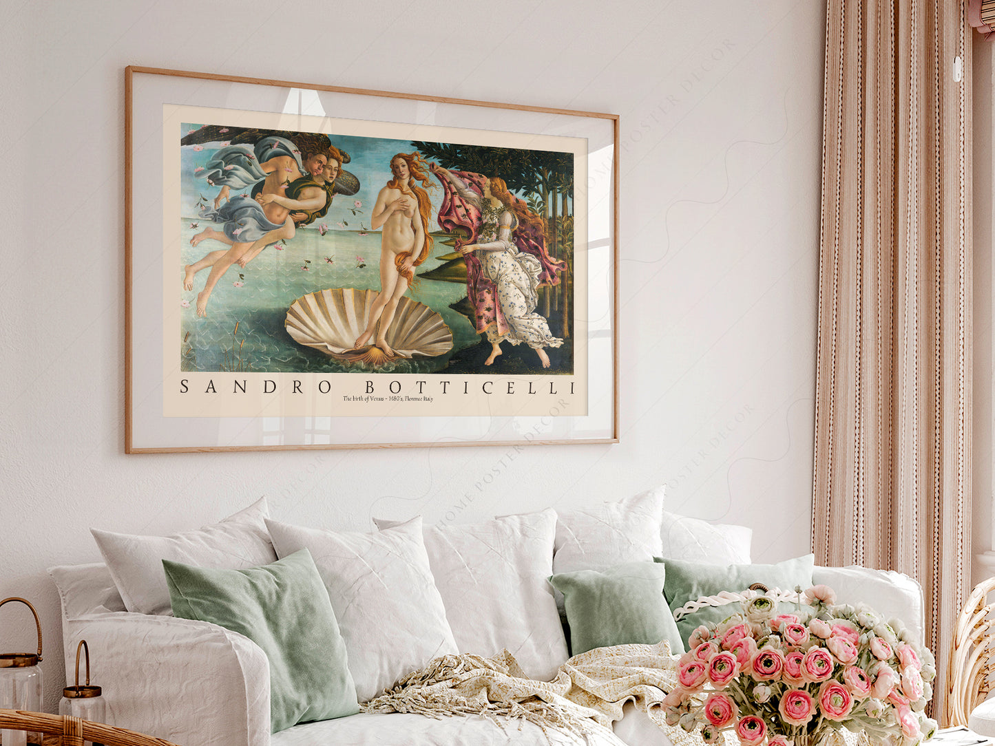 Gallery wall featuring Sandro Botticelli The Birth of Venus fine art print