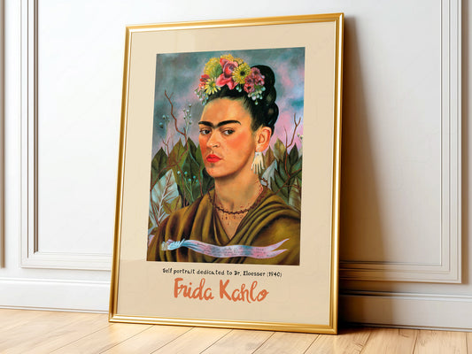 Frida Kahlo Self Portrait Dedicated to Dr. Eloesser Art Print – Iconic Wall Art