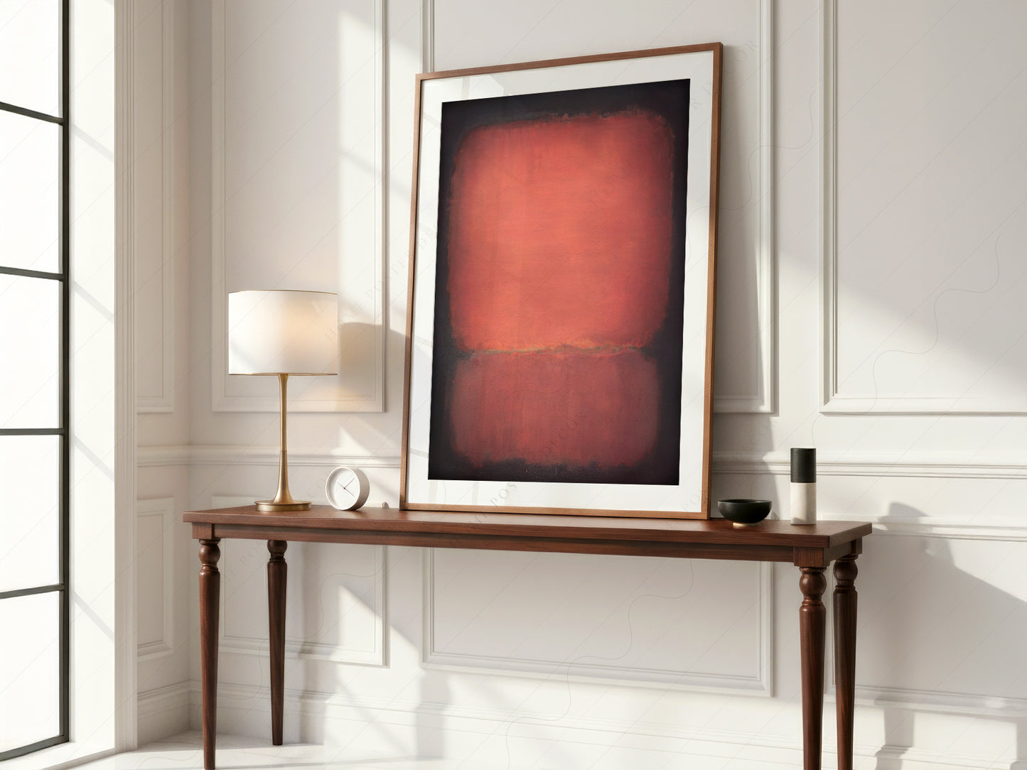 Mark Rothko art print styled in a Scandinavian bedroom